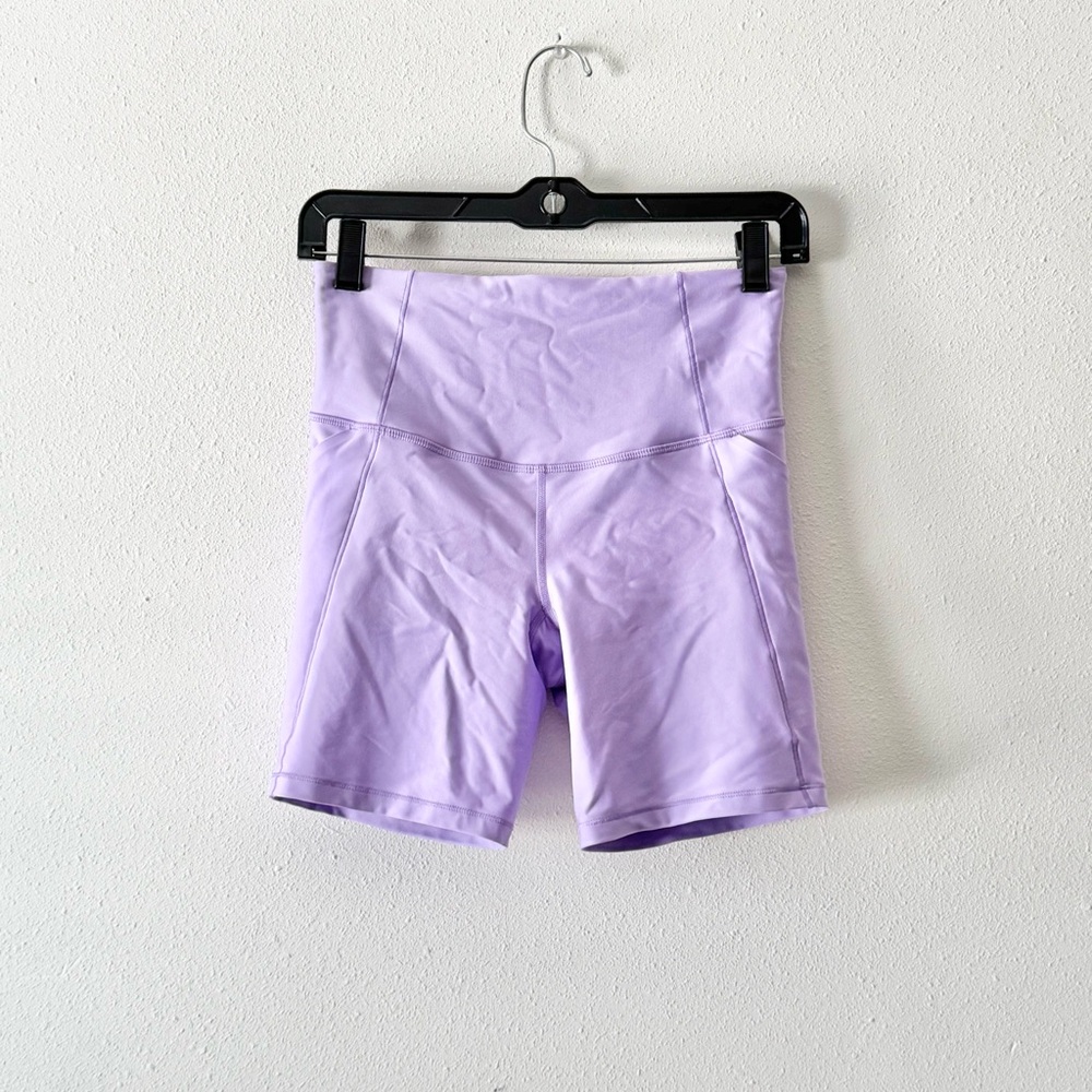 All in Motion Purple Bike Shorts High Waist Stretch
